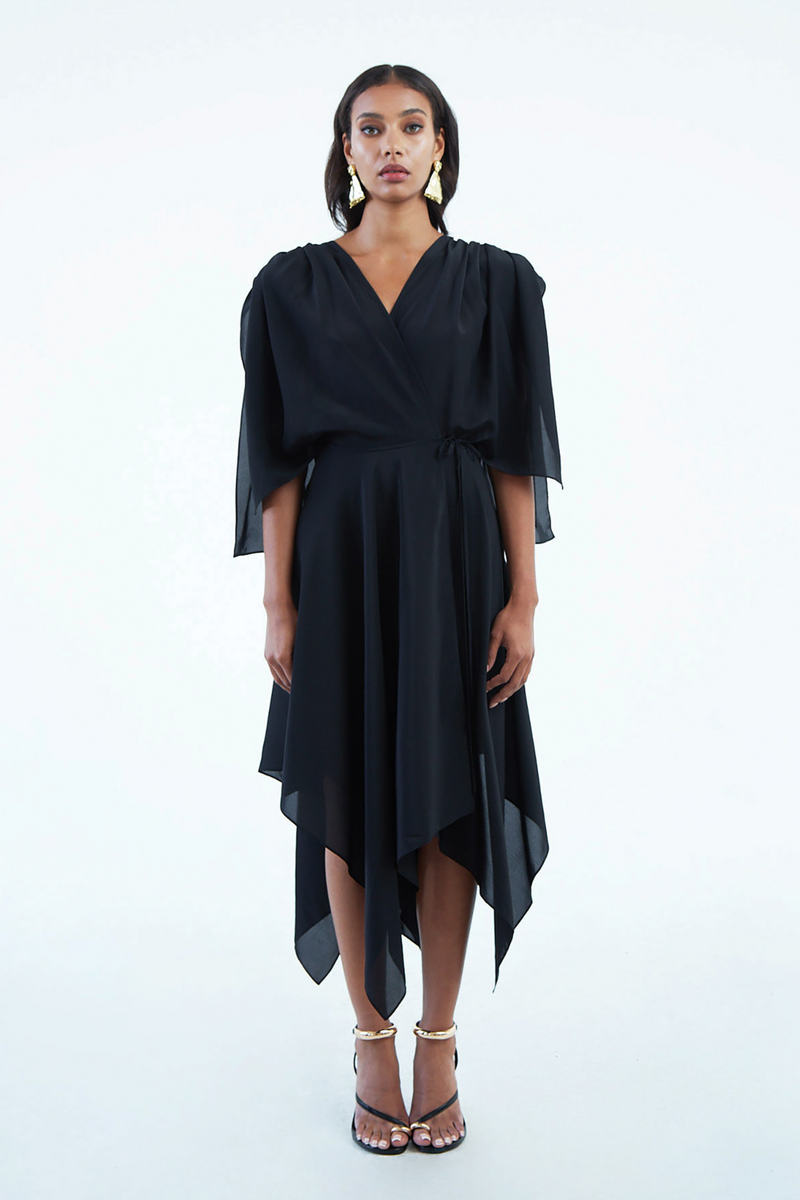 Allure, The Curious Black Wrap Dress – Sailaal